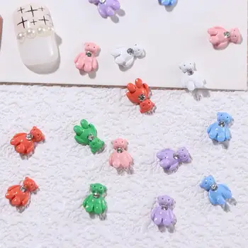 Сладки 3D декорации за нокти с бриллиантовым мечка, декорация за нокти 