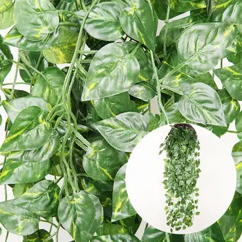 Универсално реалистично зелено симулационно растение, сватбена украса, не вянущее Симулационно растение от ратан, chlorophytum, монтиране на стена