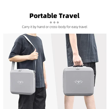 Преносима чанта за съхранение, устойчив на удари калъф за носене, водоустойчива чанта за носене, калъф от изкуствена кожа, твърд калъф за аксесоари DJI Air3 Drone