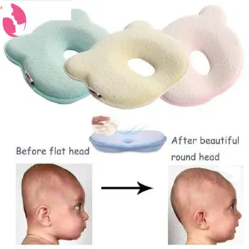 0-1 Възглавница с медвежонком от пяна с памет ефект за новородено, меки предпазни възглавници за главата, възглавница за позициониране на детския сън за защита на врата на новороденото