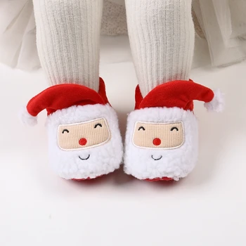 0-18 м, детски зимни сладки зимни обувки от шерпи, Коледна топло детски обувки, за разходки с Дядо Коледа от карикатура, подходяща за дома и партита