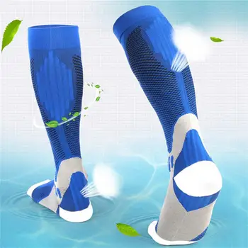 1 / 2 ЕЛЕМЕНТА Мъжки И женски Компресия чорапи за футбол, правят болка от умора, 20-30 мм hg. супена Черни компресия чорапи, подходящи за
