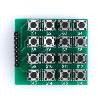 1 бр. Матрица 4х4, с 16 клавиатурными блокове Модул макетной платка клавиатура с 16 бутона Mcu 8pin Микропереключатель 4x4