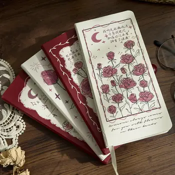 1 бр., седмично записная книжка, креативна реколта корица с рози, арт малък размер, удобен за носене списък, дневен ред