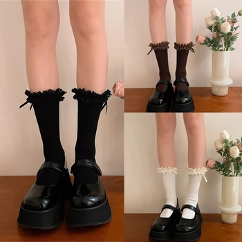 1 Чифт женски летни къси тънки чорапи За момичета, секси памучни чорапи с кружевными накъдрен