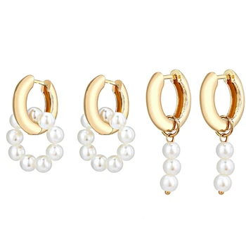 1 Чифт Нови модни висящи обеци с имитация на перли, очарователен ефектни обици с дълги пискюли за жени, вечерни бижута, подаръци