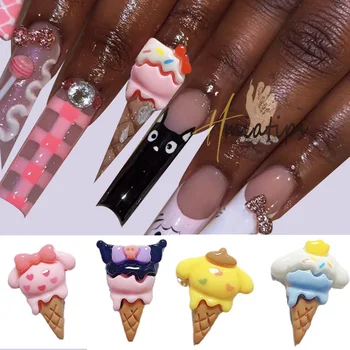 10 бр., 3D дизайн на ноктите, Popsicle, сладолед, Кавайный чар за нокти, Смола, Японски Стил, бижута, Маникюр, Аксесоари за декорация на нокти