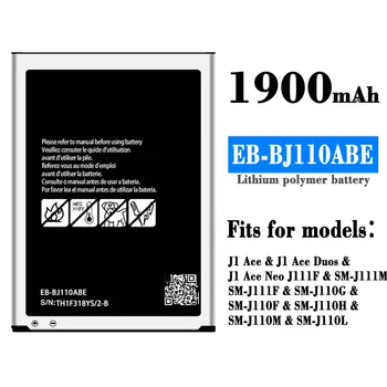 100% Оригинални Висококачествени Взаимозаменяеми Батерия За Samsung J1 Ace Duos EB-BJ110ABE, 1900 mah, Вградени Батерии за мобилни телефони