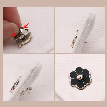 10шт перла бутони планински кристал брошка безплатна шевни бутони за предотвратяване на случайно излагане на брошки игли бутон на иконата риза с копчета за ръкавели 
