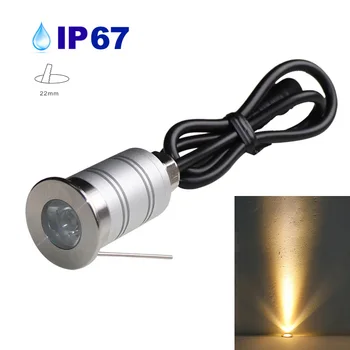 12 Бр. Малък Led Прожектор 12 В 24 В 1-Вата Открит Подземен Лампа На Стълба Focos Водоустойчив IP67 Заглубленный Лампа с Дупка D22 мм