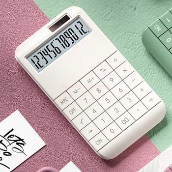 12-цифрен търговска калкулатор Офис електронен сладък студентски калкулатор на Слънчева енергия / батерията е Административно финансово обзавеждане