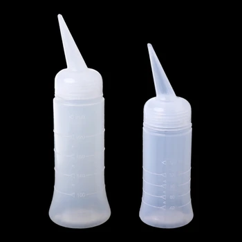 120 мл/260 мл Кабинковия Апликатор, мерителна пластмасова бутилка за стайлинг на коса, Фризьорски услуги