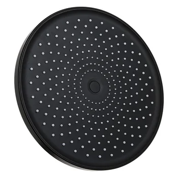 1бр 10-Инчов Горен душ, матиран черен ABS + силикон, Кръгла Дюза за душата, Силикон Чучур, Резервни Части за баня