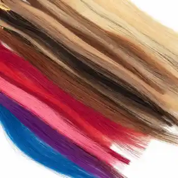 1бр 32 цветове 100% Естествена пръстен цвят коси Реми за удължаване на косата