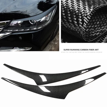 2 бр. Авто предни главоболие фенер от въглеродни влакна, стикер на веждите, на капака лампи, тампон върху клепачите фарове за Honda Accord 9 Gen 2013-2015