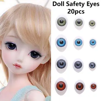 20 бр. куклени очи, пластмасови куклени защитни очите за играчки-животни, производство на кукли, Очите динозавър, аксесоари за бродерия, подарък за момичета, 4 цвята