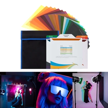 20 опаковки от Прозрачно вливат в гел филтър за корекция на цветовете Осветление 25x25 см Цветен филтър гелевый