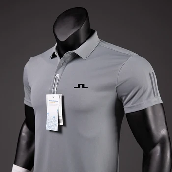 2023 Летни Ризи За голф Мъжки Ежедневни Ризи Поло С Къс Ръкав Лятна Дишаща Бързосъхнеща Спортна тениска J Lindeberg Golf Носете