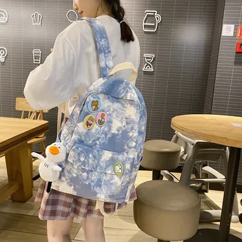 2023 Нов Водоустойчив Найлонов Женски Раница на Корейската японската Мода За момичета, училищен раница в Ретро стил, Лесна чанта за момичета