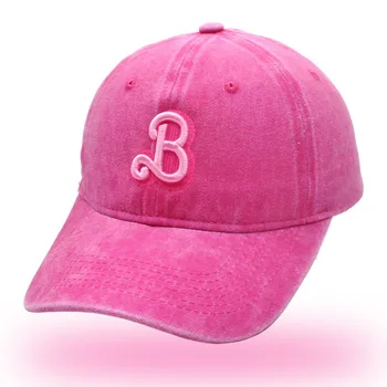2023 Нова Розова бейзболна шапка с бродерия на букви, Извити Полета и Хлопковым Материал за Жени, Памучен Ежедневни бейзболна шапка за Жени