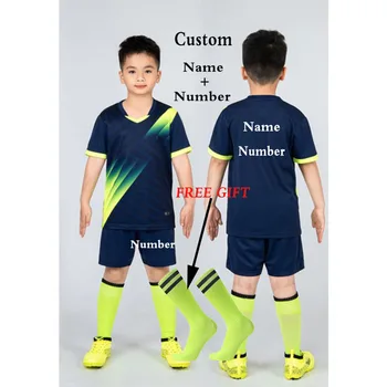 22 Детски футболни пуловери Мъжки Комплекти футболна дрехи за момчета Детски футболен форма с къс ръкав и Спортен костюм за възрастни Детски футболен трико