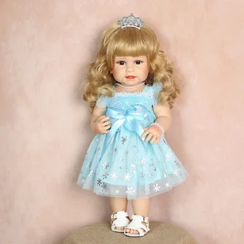 22-Инчов Американско Дете Реборн Момиче Кукла Пълен Силикон Винил Игри Къща Bebe Reborn Bonecas За Деца, Подарък За Рожден Ден