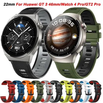22 мм Силикон Каишка За Смарт Часа Huawei Watch GT 3 Pro 46 мм Watch 4 Pro Honor Magic 2 GT Runner 46 мм Гривна-Маншет