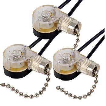 3 опаковки монтаж на таван фенове Ключа за лампата на ЗЕ-109 Превключвател на Вентилатора Подмяна на ключа на покривна верига (никел)