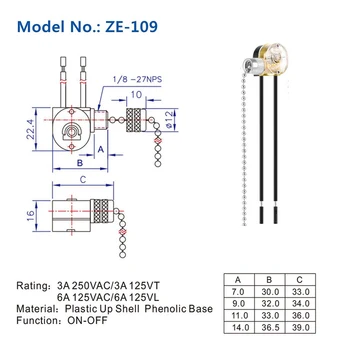 3 опаковки монтаж на таван фенове Ключа за лампата на ЗЕ-109 Превключвател на Вентилатора Подмяна на ключа на покривна верига (никел)