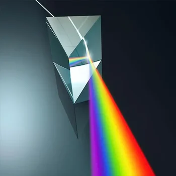 30x30x60 мм, Триъгълна призма, с Преливащи се цветове Фотографски цветни призми, Физика Кристали, Деца, студенти, Рассеивающий обектив за експерименти със светлина