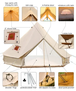 3M 4M 5M 6M 7ТА Нов дизайн открит платно камбанка палатка с две врати платно камбанка палатки за продажба