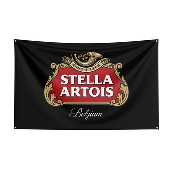 3x5Ft Флаг Stella Artoiss, Бира банер с принтом от полиестер, Бира банер за декор, банер за украса на хартата Флаг-банер