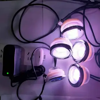 4 бр. водоустойчива RGB led масажът лампа 1,5 W подводен led джакузи, химиотерапия, led лампа за спа центъра, на басейна, 1 контролер, адаптер 1
