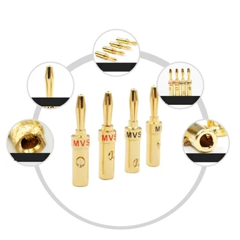 4 мм Свещи, Позлатен Музикален Високоговорител, Кабели, Проводници, между пръстите на Винт без спойка, с гнездо тип 