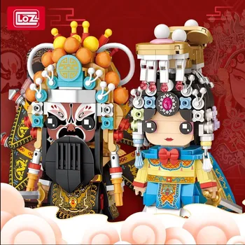 4 стила LOZ градивните елементи на играчки Пекин герой китайска опера Национална същност монтажни играчки Подарък Сам за деца и възрастни
