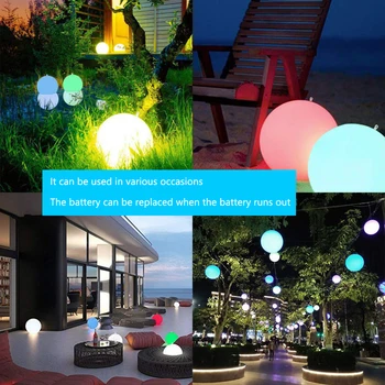 40 см led светлинен плажна топка, 16 цвята, Открит Водоустойчив Басейн, Плаващ топка, Градина, Плаж, лампа за парти, 1-10 бр.