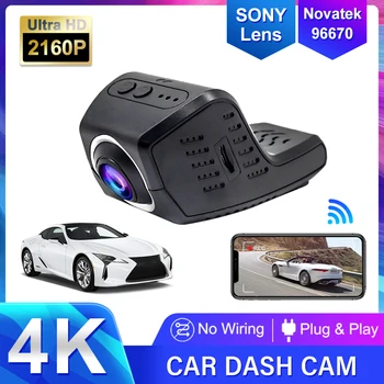 4K HD 2160P универсален Автомобилен Видеорекордер wifi Dash Camera Dvr камера Отпред и отзад 24 Часа Паркиране на HD Нощно Виждане с високо качество