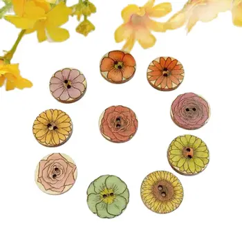 50 бр./опаковане. Бутони със смесени цветове 20 мм Дървени Копчета за Шиене, украса за Scrapbooking, Изготвяне на карти за Scrapbooking