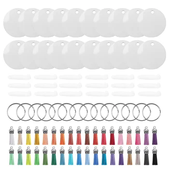 50 комплекти сублимационных празни ключодържатели, набор от декоративни етикети за ключове от МДФ с 2-инчов заготовки за ключове с теплопередачей
