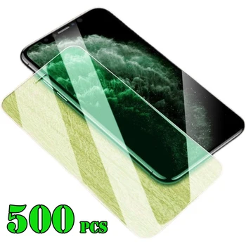 500шт Зелена Светлина Предпазва Очите Защитен слой От Закалено Стъкло За iPhone 14 Pro Max 13 Mini 12 11 XR XS X 8 7 6 Plus SE