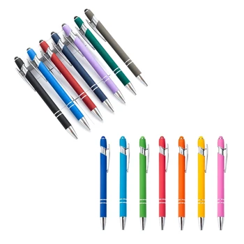 7 бр. химикалки с прибиращ се връх 1.0 mm, гладка дръжка за писма, черна метална писалка, химикалка писалка среден размер, Директен доставка