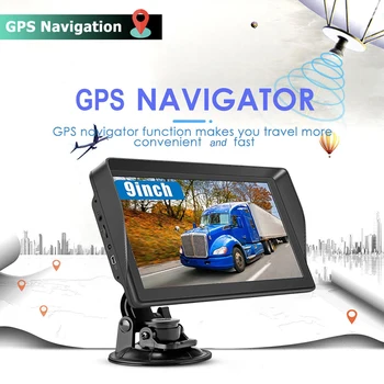 9-Инчов Автомобилен Навигатор за камиони Сателитна Навигационна GPS Навигатор USB TF FM-предавател Вграден Високоговорител за Кола Монитор Гласово напомняне EU AU Карта на Северна Америка