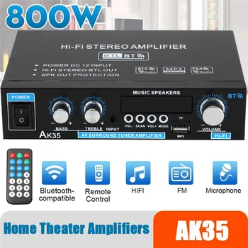AK35 800 W Домашни Цифрови Усилватели Аудио 11 220 В Бас Аудио Мощност Bluetooth Усилвател Hi Fi USB FM Auto Музикален Субуфер Динамика