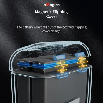 aMagisn за Insta360 ONE X2 Калъф за бързо зареждане на батерията 360X2 Кутия за съхранение на акумулаторни батерии и Аксесоари