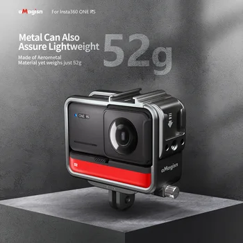 AMagisn за екшън камери Insta360 One RS с корпус от алуминиева сплав, клетка за зайче, Студен накладки, усъвършенствана защитна рамка