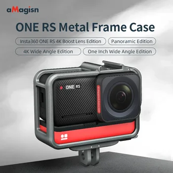 AMagisn за екшън камери Insta360 One RS с корпус от алуминиева сплав, клетка за зайче, Студен накладки, усъвършенствана защитна рамка