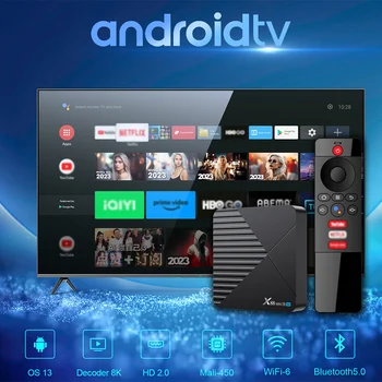 Android13.0 Мини-ТЕЛЕВИЗИОННА конзола с гласови дистанционно управление, мултимедиен плейър за многократна употреба, TV-конзола за хола на Дома