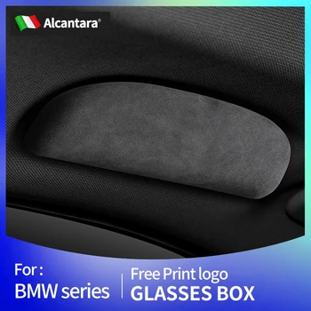 Automobile Калъф За Очила Кутия За Съхранение на Слънчеви очила От Алькантары За BMW 2013-2021 X2 X3 X5 Серия 3 И 2016-2021 X1 7 Серия