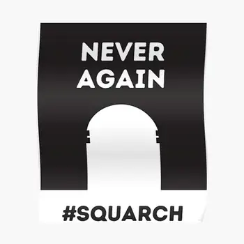 Bonnaroo 2019 Squarch Never again (забавно, Bonnaroo, Фестивали) Плакат Декор Модерна Стенни печат Стая Реколта Домашна Художествена Живопис Деко