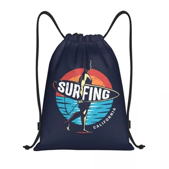 California Surf Rider Раница на съвсем малък Спортен спортна чанта за жени и Мъже, Забавен раница за покупки за сърфистите
